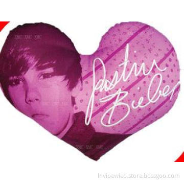 Polyester Embroidery Heart Shape Decorative Pillow Fabric f